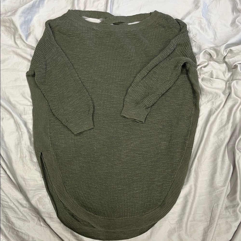 Express Olive Green Crew Neck Sweater